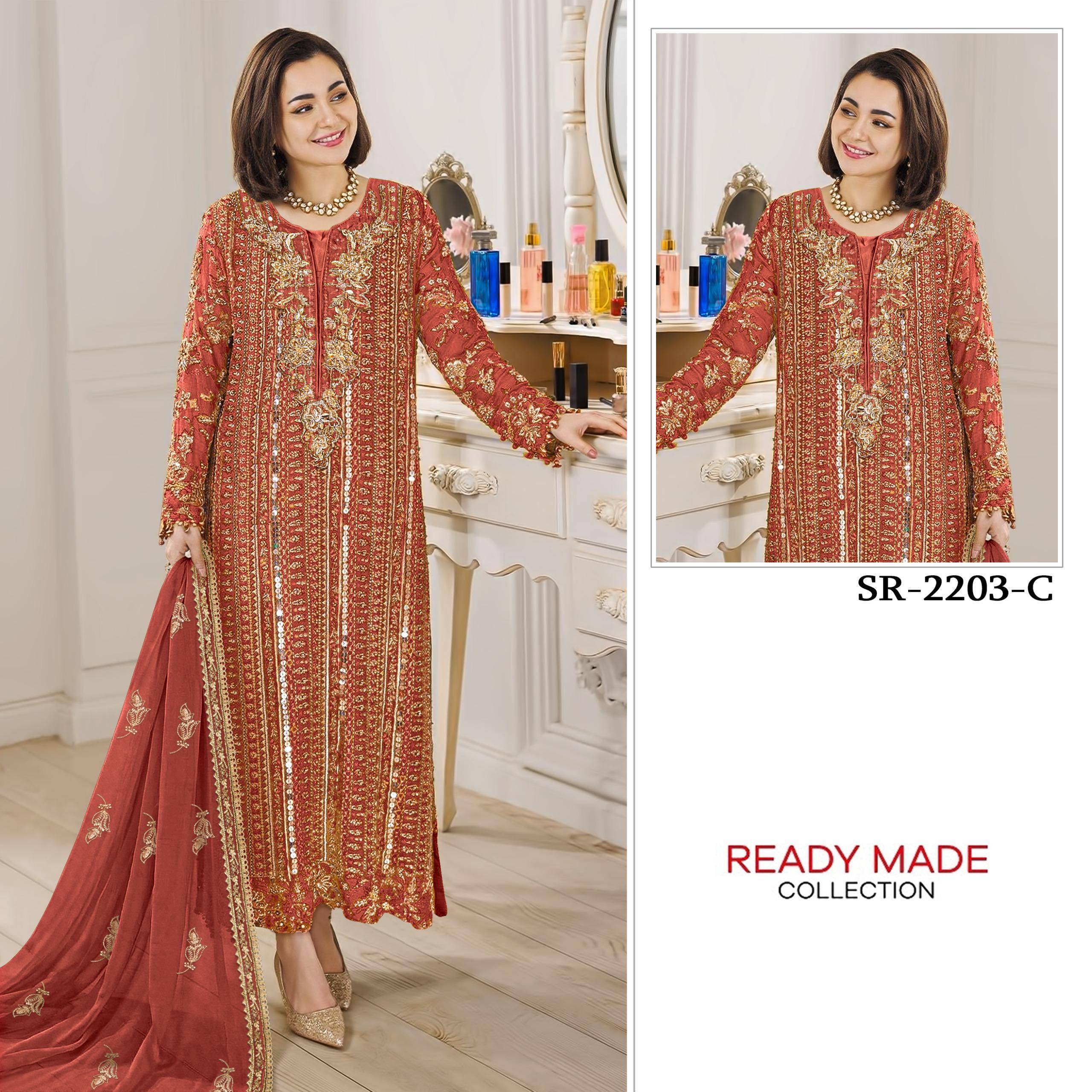 2203 COLORS by Shree Fabs 2203 a TO 2203 d SERIES Pakistani Stylish Beautiful Colourful Printed & Raga Chiffon readymade Dresses At Wholesale Price